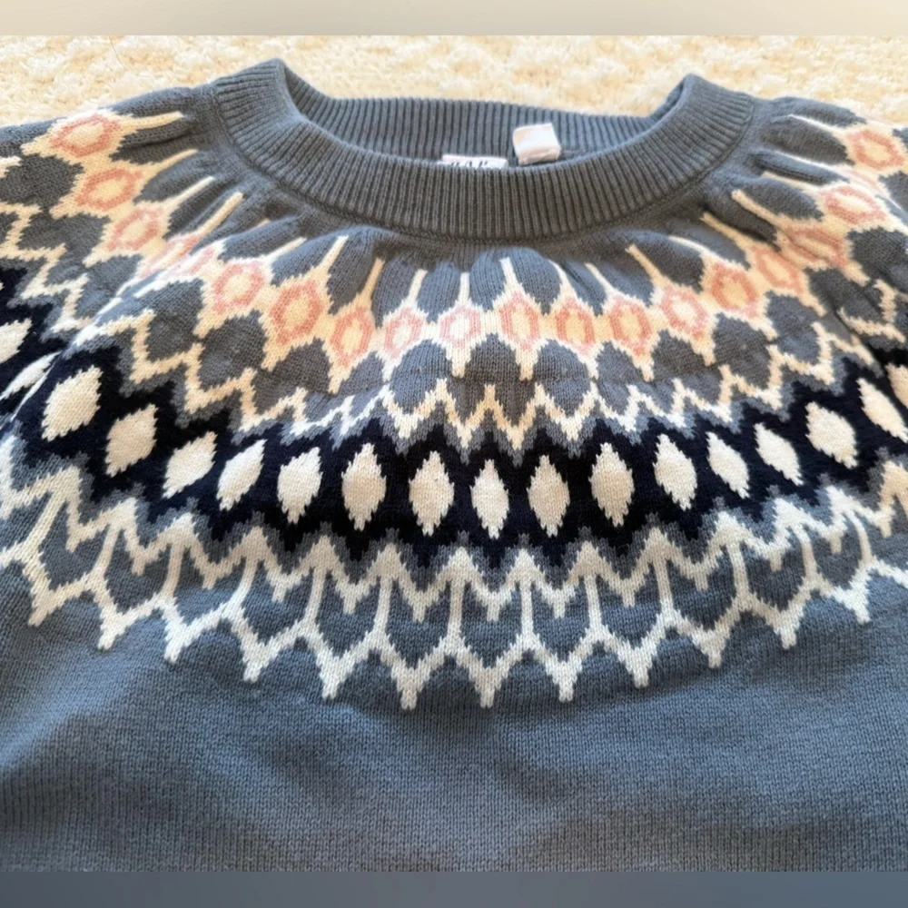 GAP Kids Blue and White Crewneck Sweater